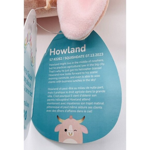 NWT Squishmallow 8" Howland the Bull Squishdate 07.13.2023 Pink - Picture 8 of 9